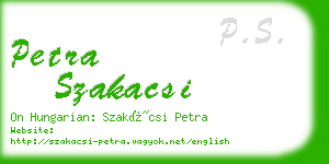 petra szakacsi business card